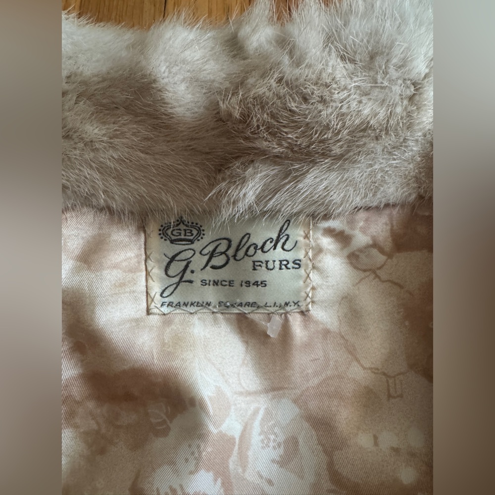 70s Vintage Blond Mink + White Leather Jacket Sz M - Picture 5 of 14